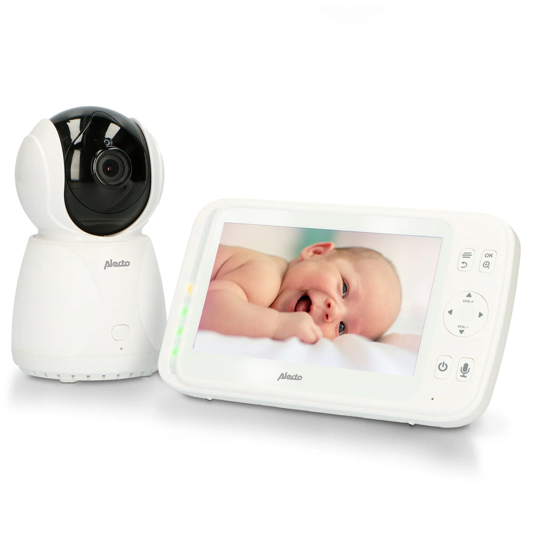 Alecto DVM-275 - Video baby monitor with 5" colour display, white - ChelinoBaby Online