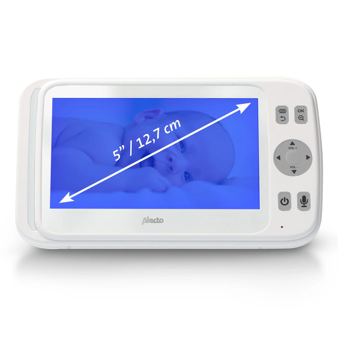 Alecto DVM-275 - Video baby monitor with 5" colour display, white - ChelinoBaby Online