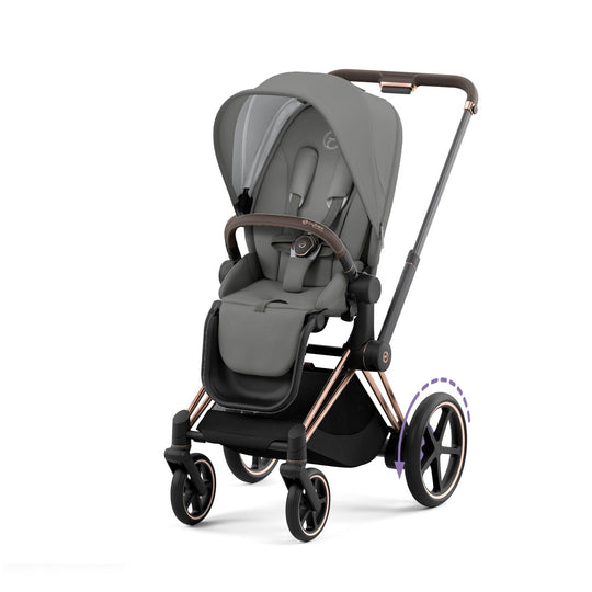 e-PRIAM Gen 4 Gold Frame with Soho Grey Seat Pack - ChelinoBaby Online