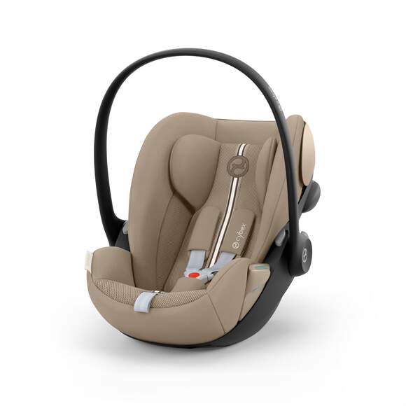 Almond Beige Cloud G i-Size car seat with ergonomic design and ventilation.