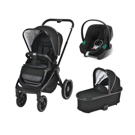 Bella Shiny Black & Gold 3 IN 1 Travel System - ChelinoBaby Online