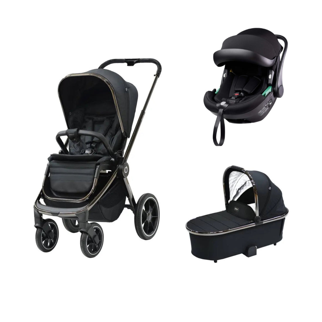 Bella Black Chrome 3 IN 1 Travel System - ChelinoBaby Online