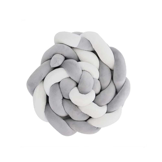 Knotted Cot Bumper - White & Grey - ChelinoBaby Online