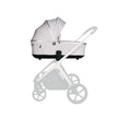 Beige Lunar II carry cot with canopy and mesh window, featuring a soft mattress and UPF50+ protection.