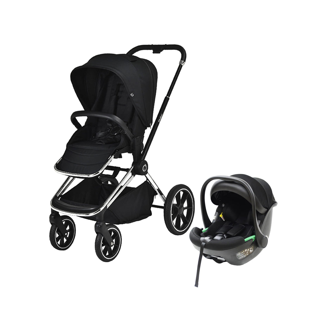 Maverick 2 in 1 Chrome & Black Travel System - ChelinoBaby Online