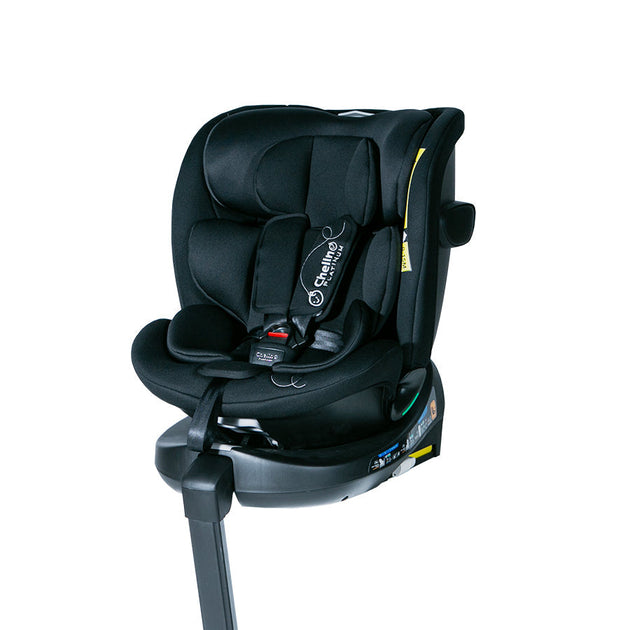 Mico B+ i-Size all stages car seat in black, adjustable for different child heights.